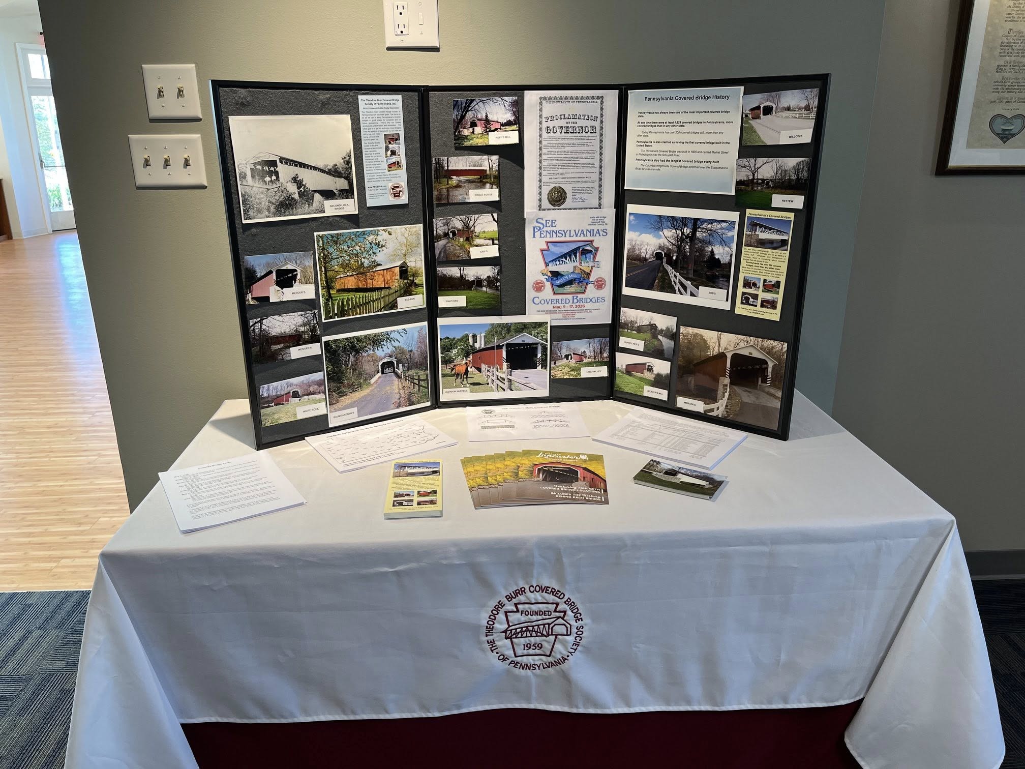 Covered bridge display at Discover Lancaster Visitors Center